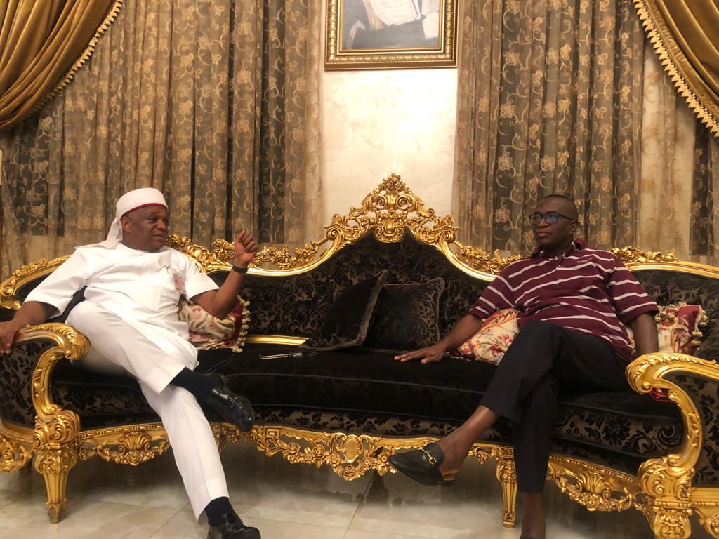 Orji  Kalu visits Ndoma-egba, sympathizes with him over destruction of property by hoodlums in Calabar(PHOTOS)