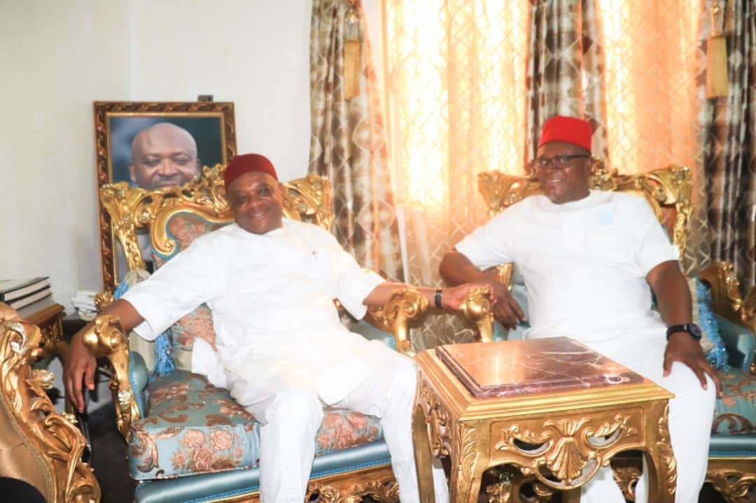 PHOTO NEWS: Cosmos Ndukwe hosts Senator Orji Uzor Kalu as Abians react