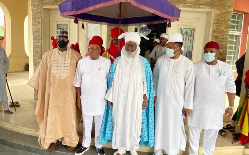 Niger Visit: Sen Kalu pays homage to Emir of Minna after meeting with IBB, Abdulsalami and Niger State Governor