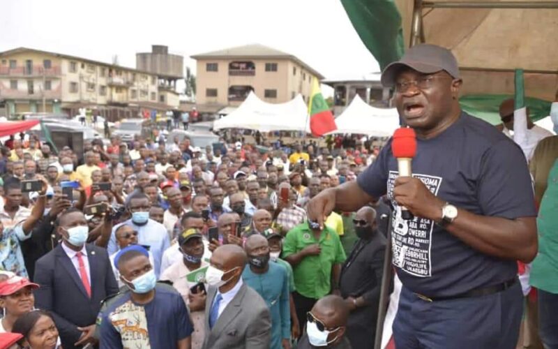 Rerun Election: Mammoth Crowd As Abia Governor, Speaker, Others Lead Mega Rally For PDP Candidate
