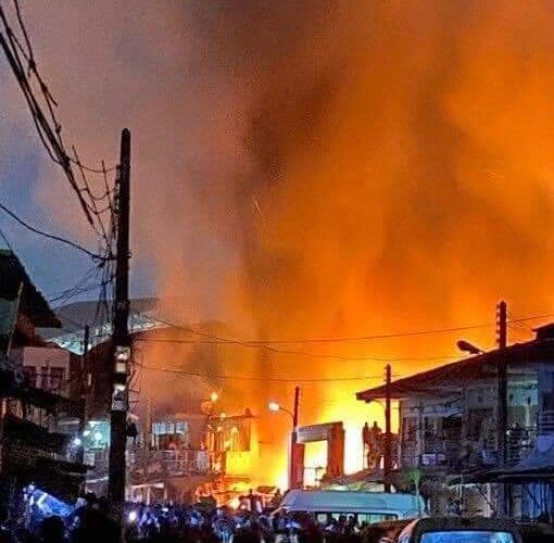 Happening Now!!! Popular Oshodi Market in Lagos is on fire