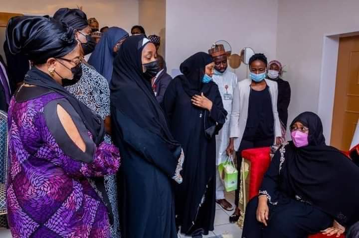 PHOTO NEWS: First Lady Aisha Buhari pays condolence visit to Ibrahim Attahiru’s family