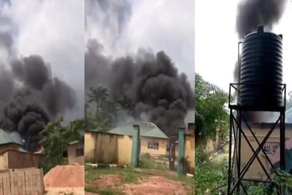 BREAKING: Gunmen set ablaze newly built INEC office in Imo