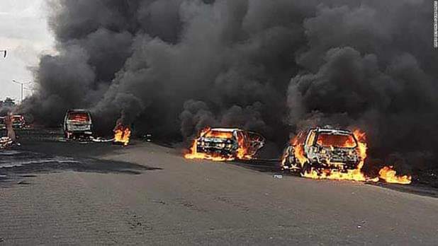 Gas Tanker Explosion In Lagos Kills 3, Injures 13, Razes 25 Vehicles