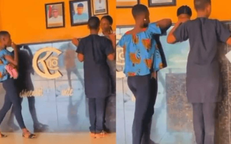 MAD OH!! Two teenage lovers seen trying to book a hotel room (VIDEO)