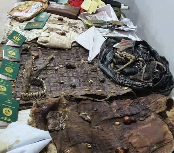 Photo News: Charms and weapons DSS ‘recovered from Sunday Igboho’s residence’