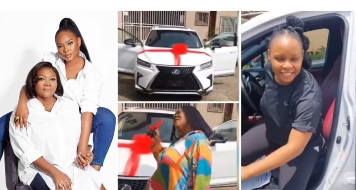 CHEERS!!! Singer Yemi Alade spoils her mum with brand new Lexus SUV on her birthday