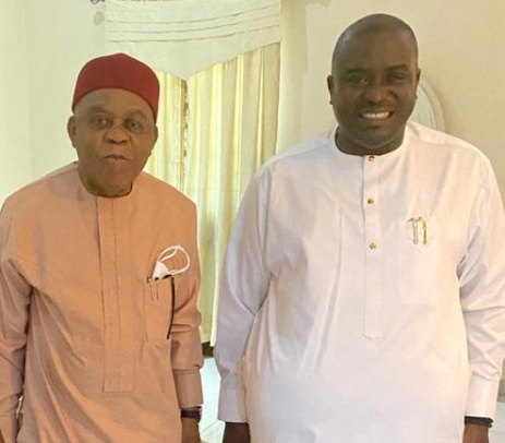 Chief Dr. Sam Anya Greets Ex-Abia Governor, Sen. T. A. Orji At 71