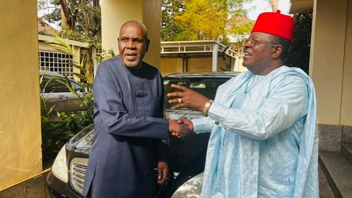 BREAKING: 2023 Presidency: Umahi, Babagana Kingibe In Closed Door Meeting (PHOTOS)