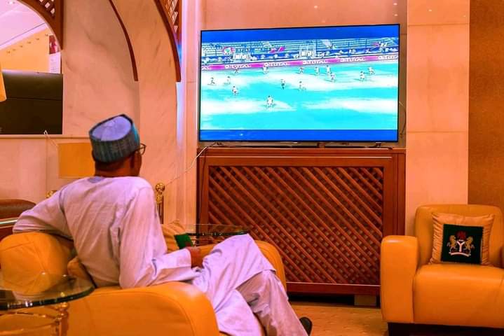 AFCON 2ND ROUND: Buhari in video conference with Super Eagles, charges them to fly