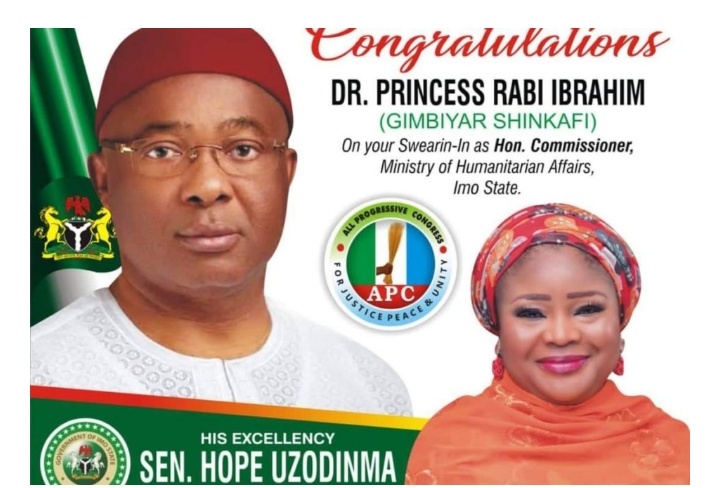 Imo Gov Uzodimma Swears In Rabi Ibrahim As Humanitarian Affairs Commissioner