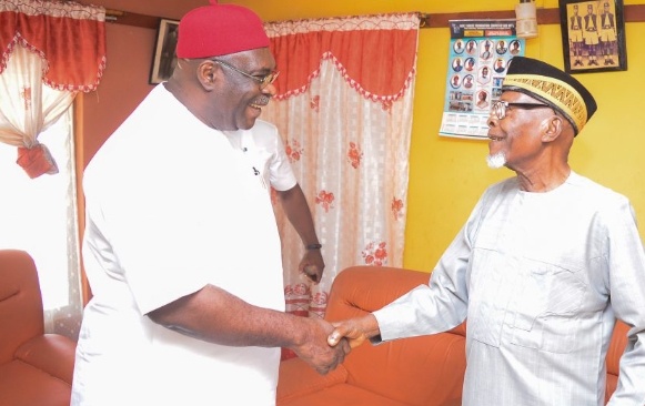 Sir Chikwe Udensi Visits Father Of ABN TV Director, Chief Okali In Ohafia