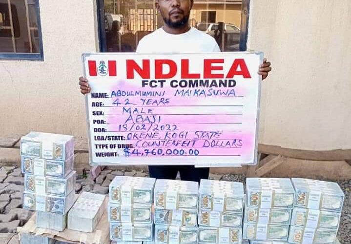 NDLEA intercepts counterfeit $4.7million cash in Abuja (Photos)