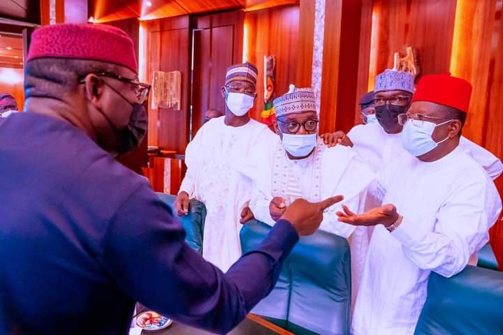 Buhari meets with APC governors amid convention saga (Photos)