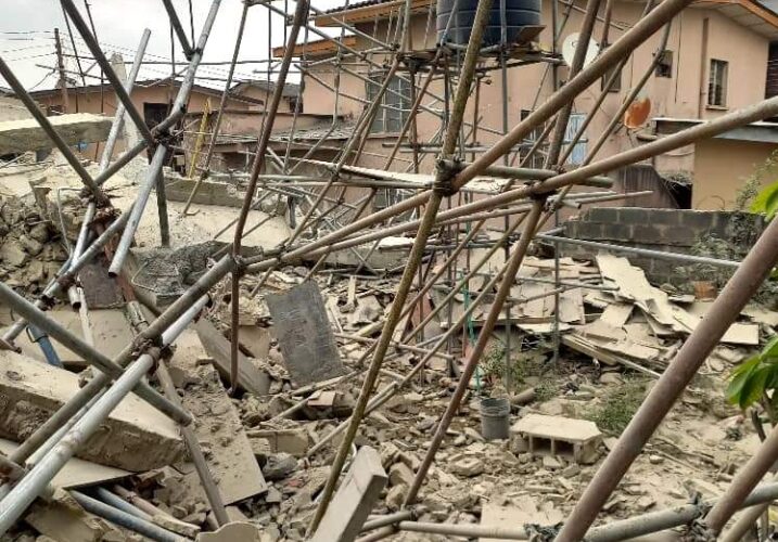 BREAKING: Again, three-storey building under construction collapses in Lagos