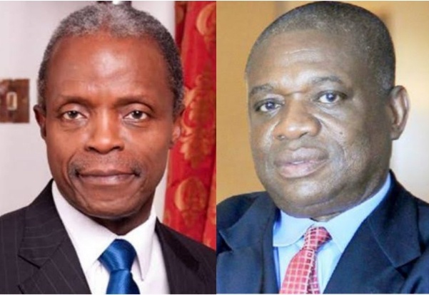 Senator Orji Kalu greets VP Osinbajo at 65