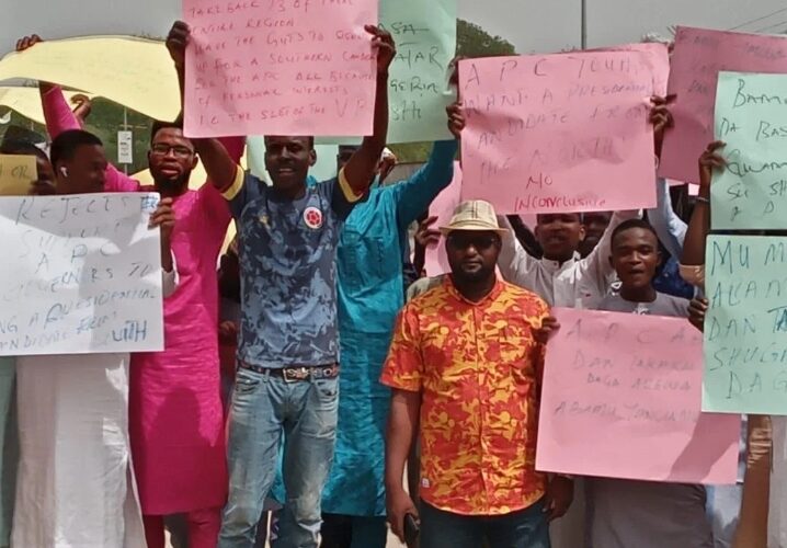 PHOTOS: Arewa youths protest northern governors’ decision on zoning