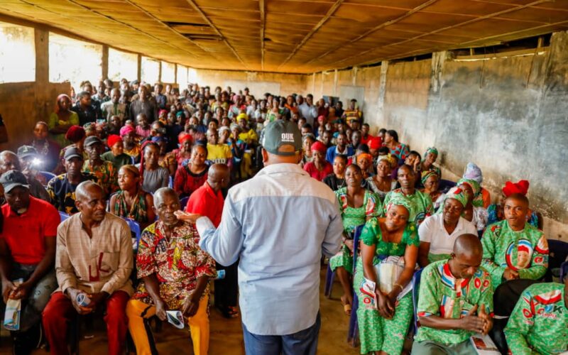 Abia-NorthProjectTourLive: Joyful Nnaeato reassures Kalu of full support as Senator arrives community to assess projects (Photos)