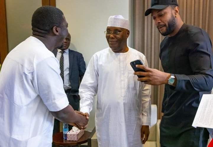 2023: Atiku Meets BBNaija’s Cross, Others In Lagos (PHOTOS)