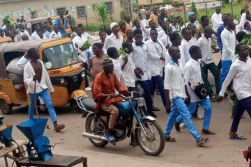 PHOTOS: Bauchi students protest separation of boys from girls