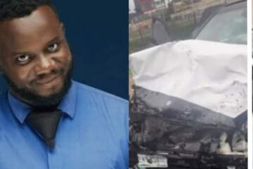 Skit maker, Oga Sabinus survives auto crash (PHOTOS)