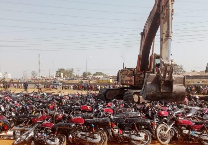 Okada Ban: FCT Crushes 432 Seized Motorcycles