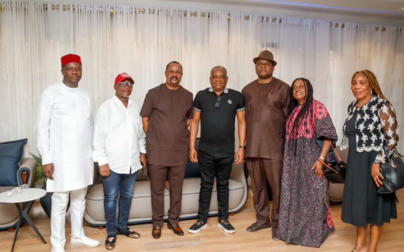 PHOTOS: Sen Orji Kalu Visits Founder Of Kingdom College, Dr. Emmanuel Ukoha