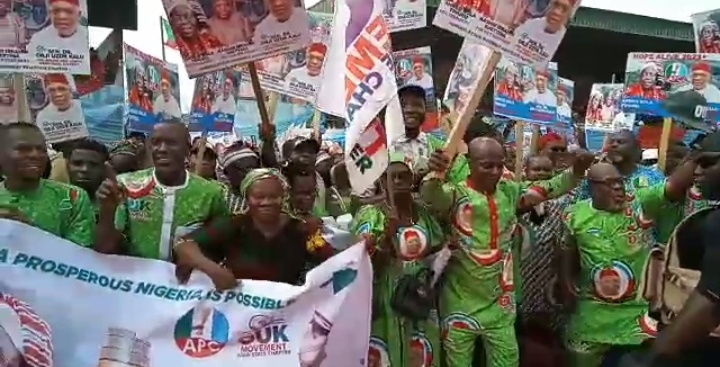 VIDEO: Orji Kalu’s Support Groups, OUK Movement, Reality Organization Dominate Abia APC Rally