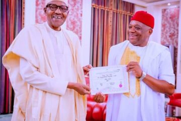 10th Senate: Sen Orji Kalu Meets President Muhammadu Buhari (Photos)