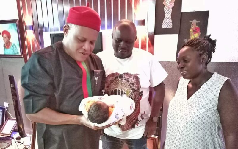 PHOTOS: Abia Reps Member-Elect, Aguocha Visits Okali To Rejoice With Family On Birth Of Their Baby