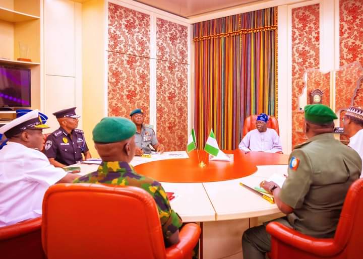PHOTOS: Tinubu Meets NSA, Service Chiefs In Abuja 11 FB IMG 1688399939752