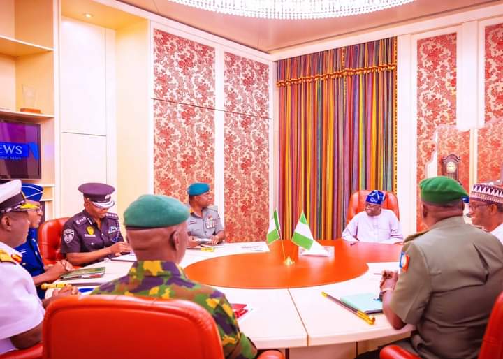 PHOTOS: Tinubu Meets NSA, Service Chiefs In Abuja 12 FB IMG 1688399942300