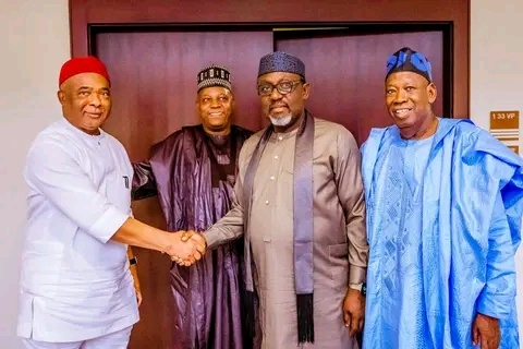 PHOTOS: Uzodinma, Okorocha Meet Shettima In Abuja