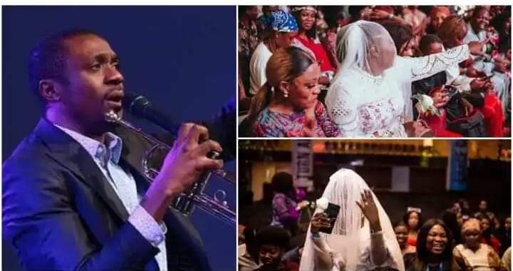 Single Ladies Flock Nathaniel Bassey’s Hallelujah Challenge On Wedding Gowns