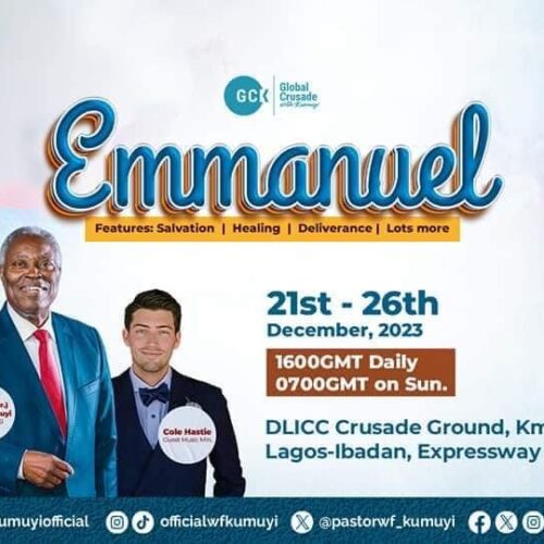 ‘Emmanuel’ Is Here! As Deeper Life hosts Global Crusade with Kumuyi (GCK) and December Retreat