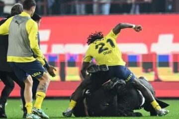 PHOTOS: Super Eagles Defender, Bright Osayi-Samuel Becomes Hero At Fenerbahçe After Beating Up Trabzonspor Fan