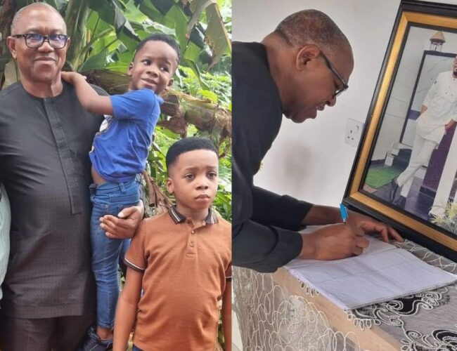 PHOTOS: Peter Obi Pays Condolence Visit To Junior Pope’s Family