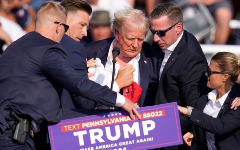 BREAKING: Gunshots reportedly fired at Donald Trump rally – as former president rushed off stage (PHOTOS)