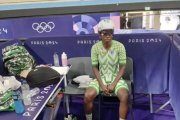 PHOTOS: Nigerian Cyclist Borrows Bicycle From German Opponent To Compete At Paris Olympics