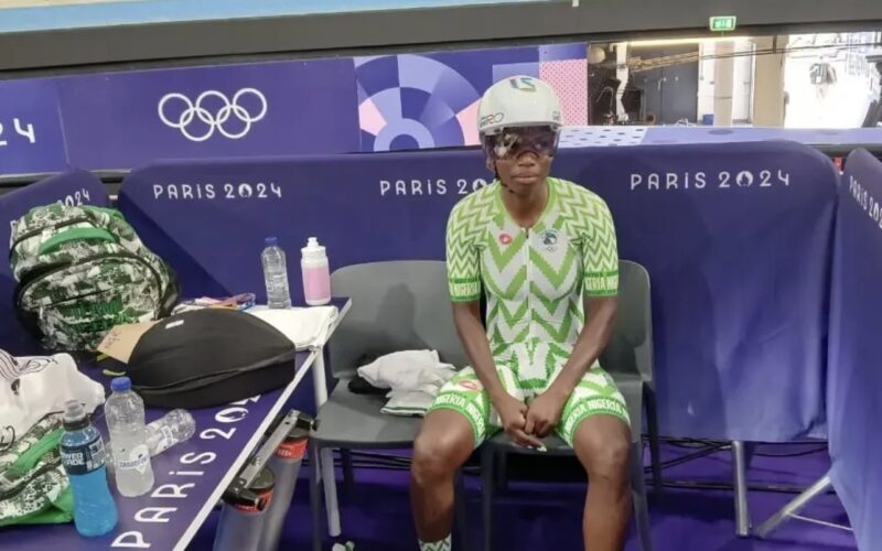 PHOTOS: Nigerian Cyclist Borrows Bicycle From German Opponent To Compete At Paris Olympics