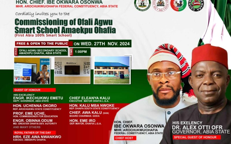 Governor Alex Otti To Commission Abia’s First Smart School Facilitated By Rep Ibe Okwara Osonwa