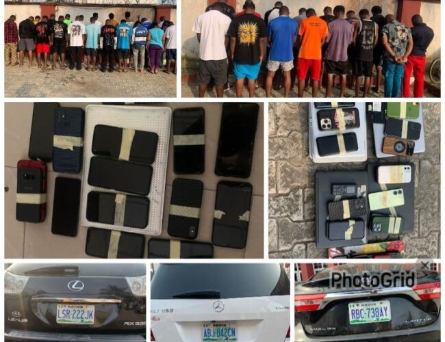 EFCC Arrests 34 Males, 1 Female Suspected Of Internet Fraud In Aba