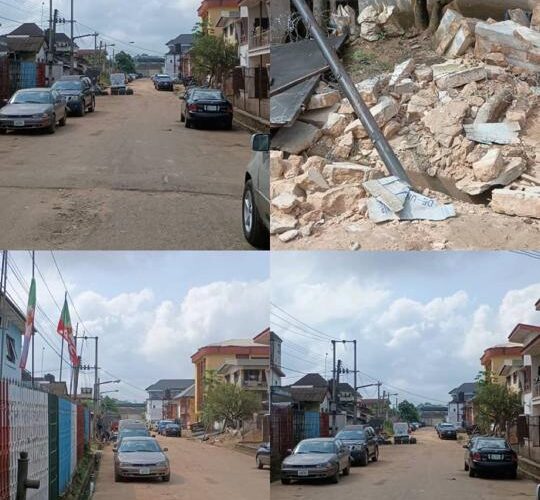 Umuahia Residents Kick As Govt Demolishes Gates At Adelabu Close