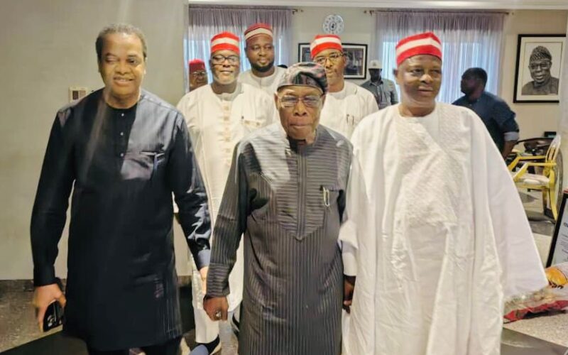 PHOTOS: Kwankwaso, Donald Duke Meet Obasanjo Over Nigerian Politics