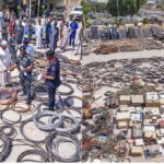 PHOTOS: Police Arrest Suspects Over Theft Of 115 Manhole Covers, Transformer Components, Others Worth N1Billion In Abuja