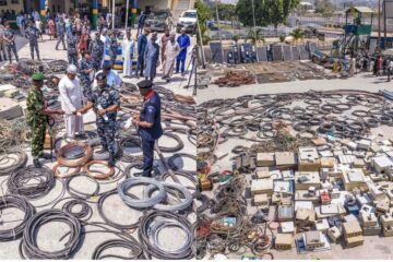 PHOTOS: Police Arrest Suspects Over Theft Of 115 Manhole Covers, Transformer Components, Others Worth N1Billion In Abuja