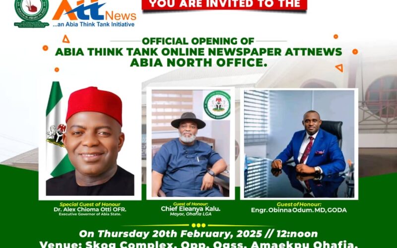 Abia Think Tank Online Newspaper ATTNEWS to Unveil Zonal Office February 20