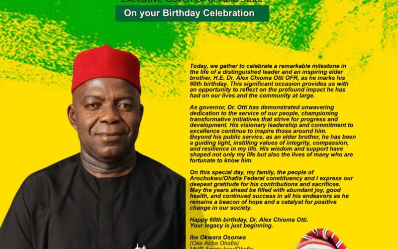 Rep Ibe Okwara Osonwa Congratulates Governor Otti on 60th Birthday